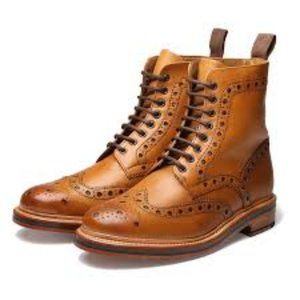 Grenson Fred Tan Calf Wingtip Brogue Boot US 11